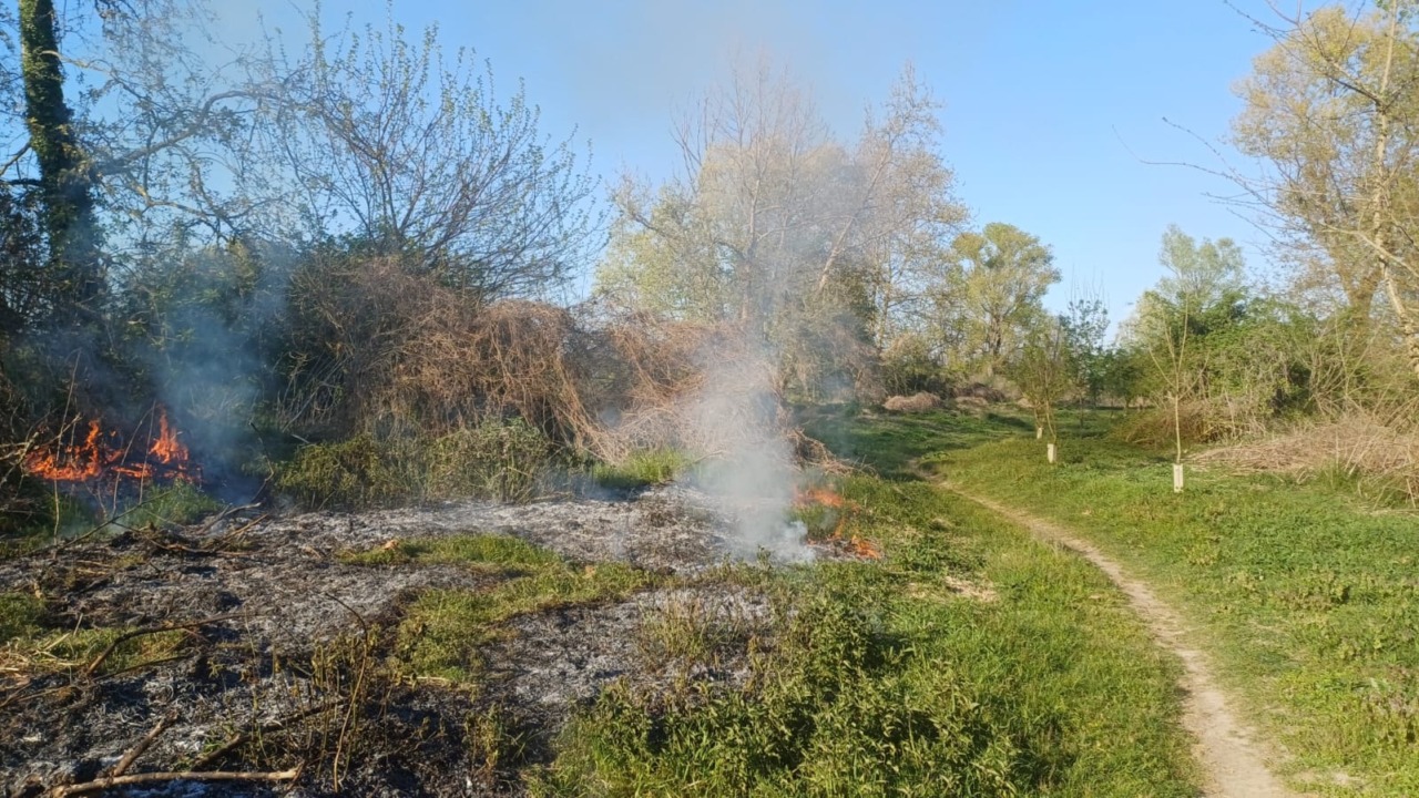 Ciclista salva il Serio: allerta per incendio doloso